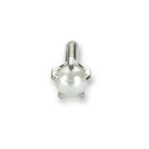 Blomdahl - Srebrny Tytan Medyczny Tiffany 4 mm Pearl