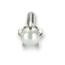 Kolczyk do przekłuwania uszu srebrny tytan medyczny tiffany 4 mm pearl 1szt Blomdahl kolczyki