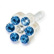 Blomdahl - Dla dzieci tylko to co najlepsze Plastik Medyczny - 0% Niklu DAISY 5 mm Sapphire/ Crystal