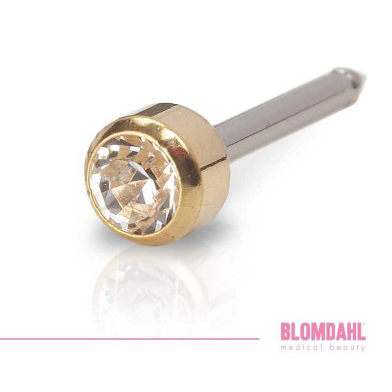 Blomdahl -Dluzsze sztyfty do grubszych platkow uszu plus 2 mm Bezel 4 mm Crystal Long