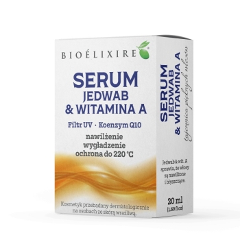 Bioelixire Serum jedwab i witamina A filtr UV kOENZYM Q10 20ml Serum do włosów