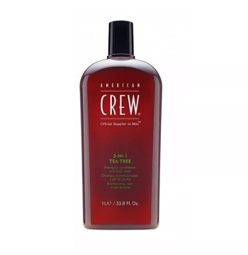 American Crew 3w1 szampon + odżywka + żel do kąpieli o zapachu drzewa herbacianego 1000ml